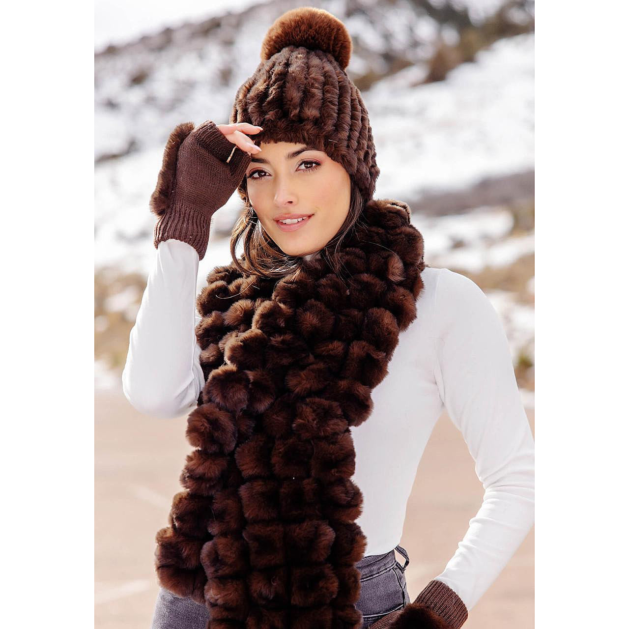 Faux Fur Poppy Pull Through Scarf