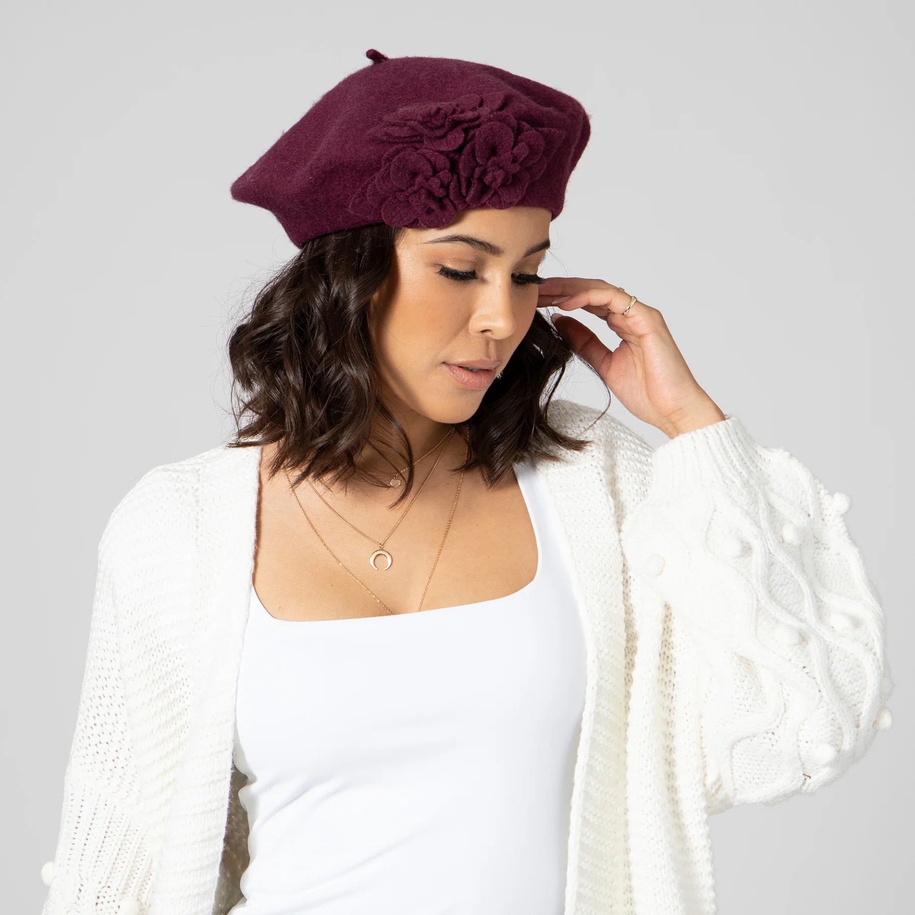 Wool Flower Beret