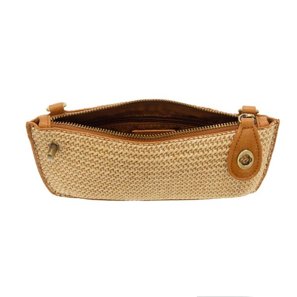 Solid Straw Mini Wristlet Crossbody